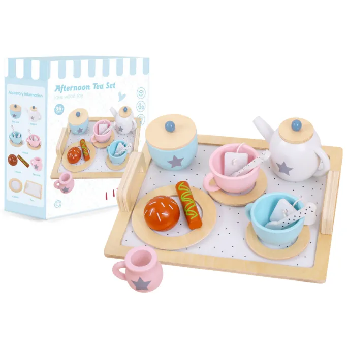 Kompletny zestaw do zabawy w przyjęcie z ciastkami i napojami