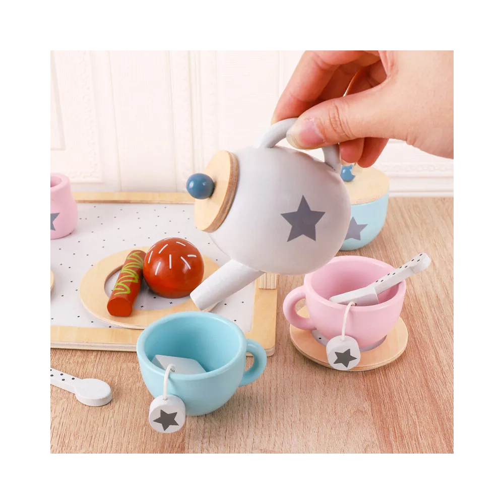 Drewniane akcesoria do herbaty i kawy idealne do zabawy