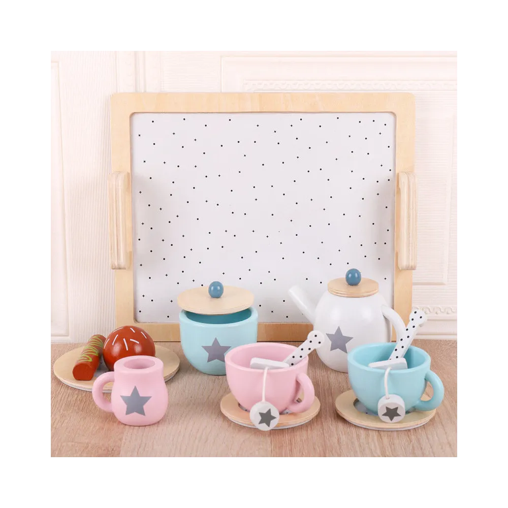 Bezpieczny drewniany zestaw dziecięcy do odgrywania ról