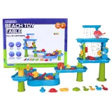 Stolik wodny z interaktywnymi młynkami i foremkami do zabawy na świeżym powietrzu