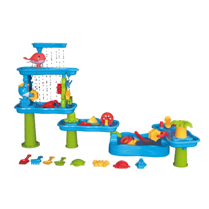 Duży stolik do piasku i wody z zestawem akcesoriów dla dzieci powyżej 3 lat