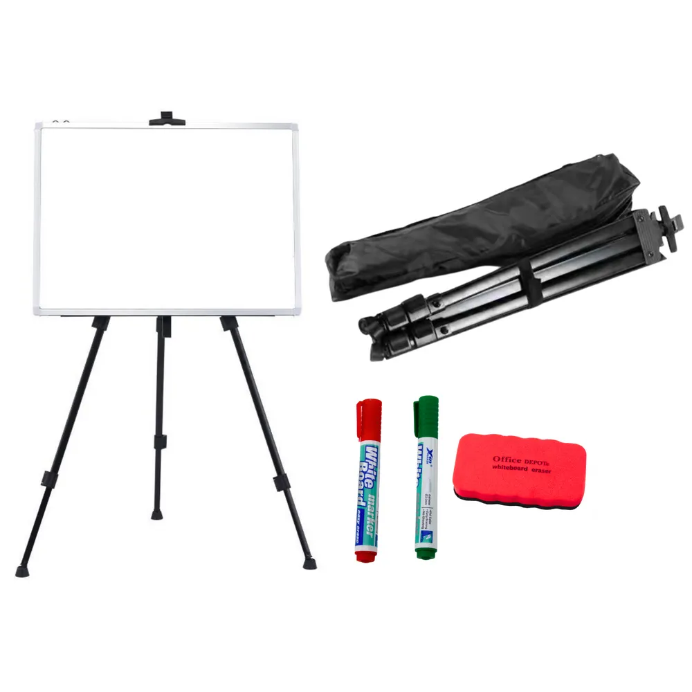 Zestaw z tablicą magnetyczną, stojakiem, czterema markerami i gąbką