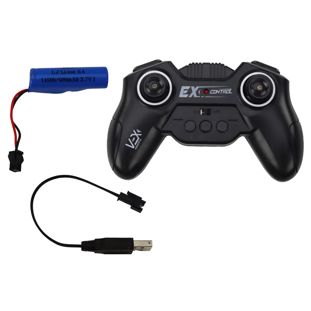 Duże gumowe koła autobusu zdalnie sterowanego na tle podłogi