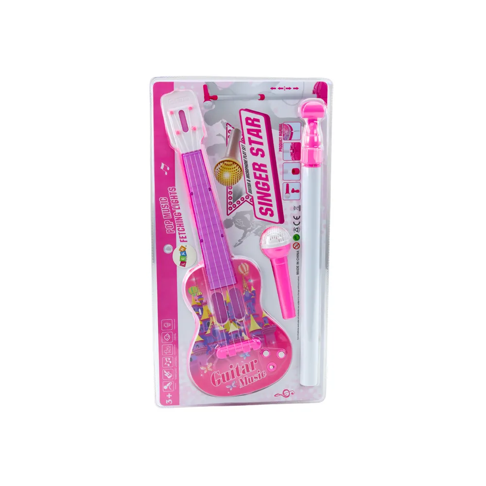 Kompletny zestaw muzyczny dla dzieci powyżej 3 lat w biało-różowych kolorach