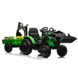 Zielona koparka SX2068 z naczepą do zabawy w budowniczego