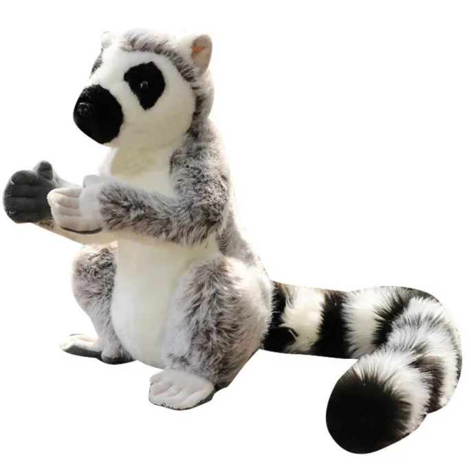 Maskotka pluszowa lemur 28cm z paskowanym ogonem dla dzieci