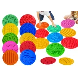 Kolorowe silikonowe dyski sensoryczne o różnych fakturach dla dzieci