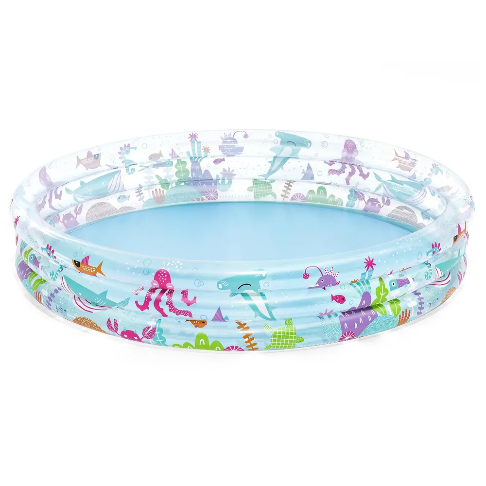 kolorowy basen bestway okrągły z motywem morskim