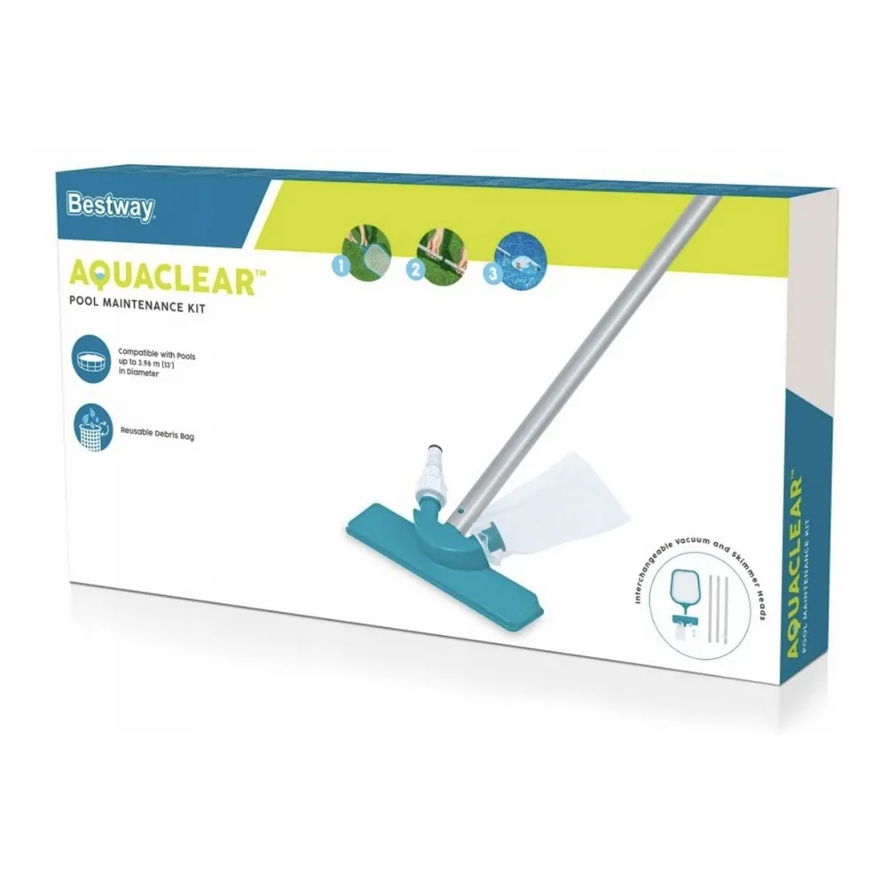 Praktyczny komplet czyszczący do basenu z kijem teleskopowym Bestway 58013