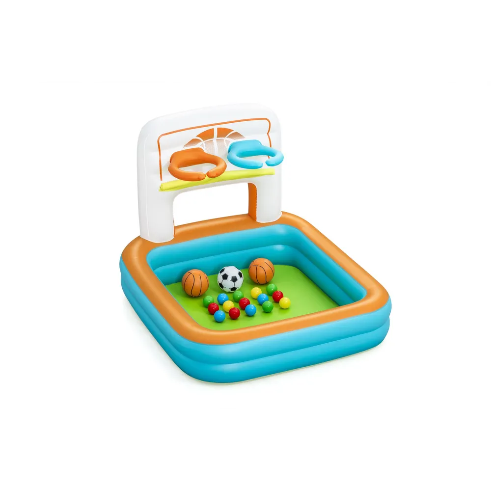 Kompaktowy dmuchany basen z piłkami i mini bramką Bestway