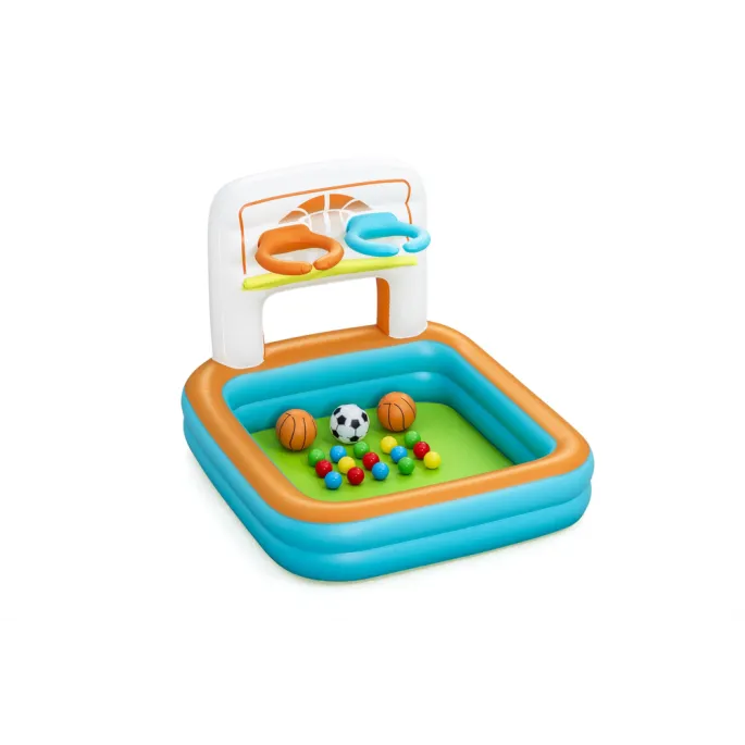 Kompaktowy dmuchany basen z piłkami i mini bramką Bestway