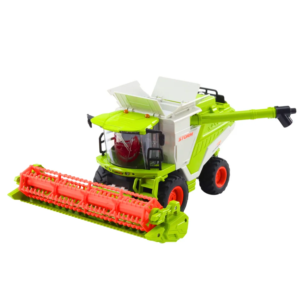 RC kombajn rolniczy 2w1 z wymiennym hederem i ruchomymi elementami