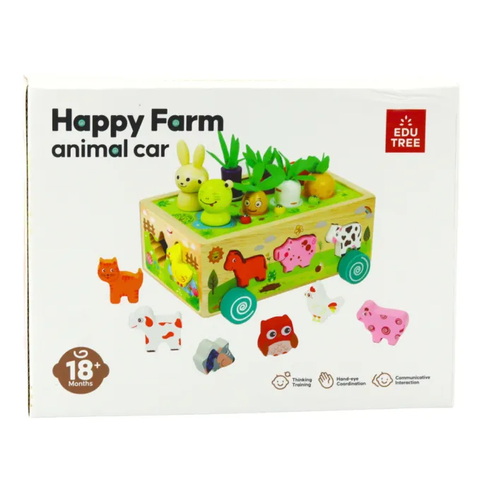 Kolorowa farma edukacyjna z figurkami i bezpiecznymi materiałami