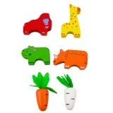 Kolorowe auto edukacyjne z magnetycznymi robaczkami i marchewkami
