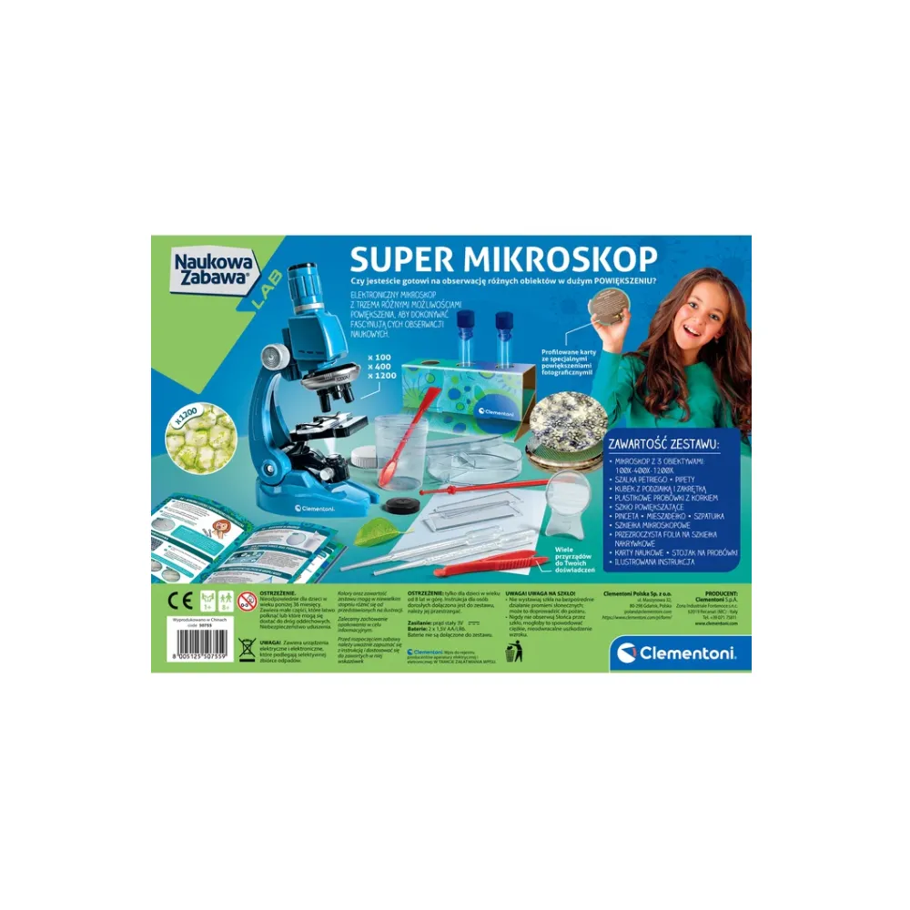 Edukacyjny mikroskop Clementoni dla ciekawych świata dzieci