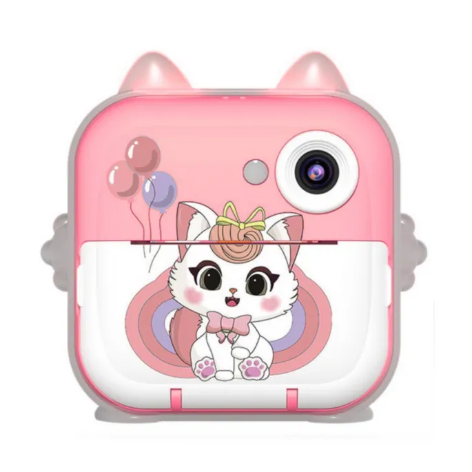 Przód aparatu fotograficznego dla dzieci z kolorową obudową kotka