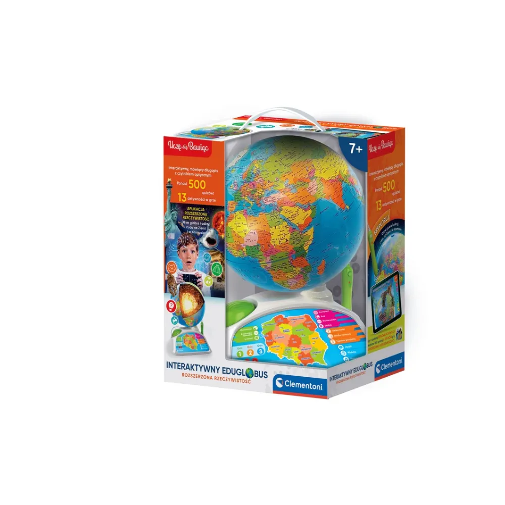 Nowoczesny globus edukacyjny do nauki krajów, języków i walut