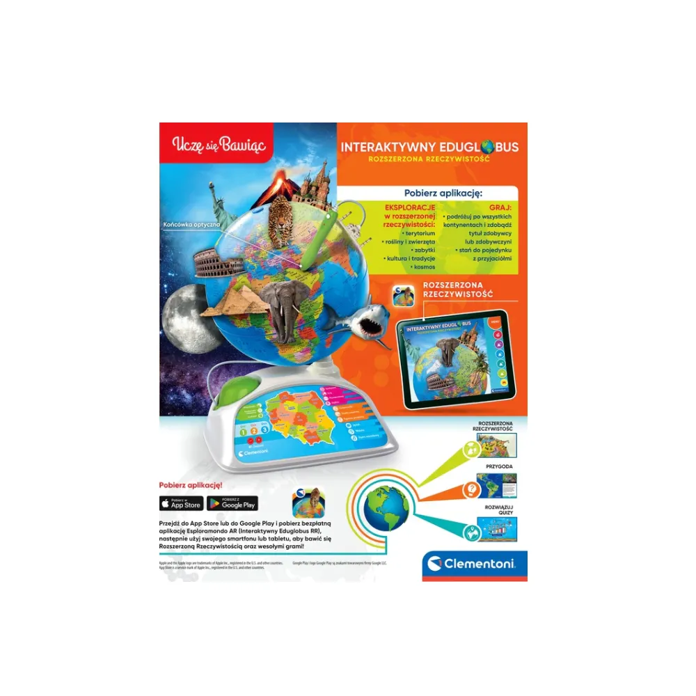 Zabawka edukacyjna Clementoni Eduglobus 50847 w zestawie z aplikacją