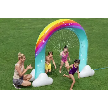 Wielobarwna kurtyna wodna fontanna dla maluchów