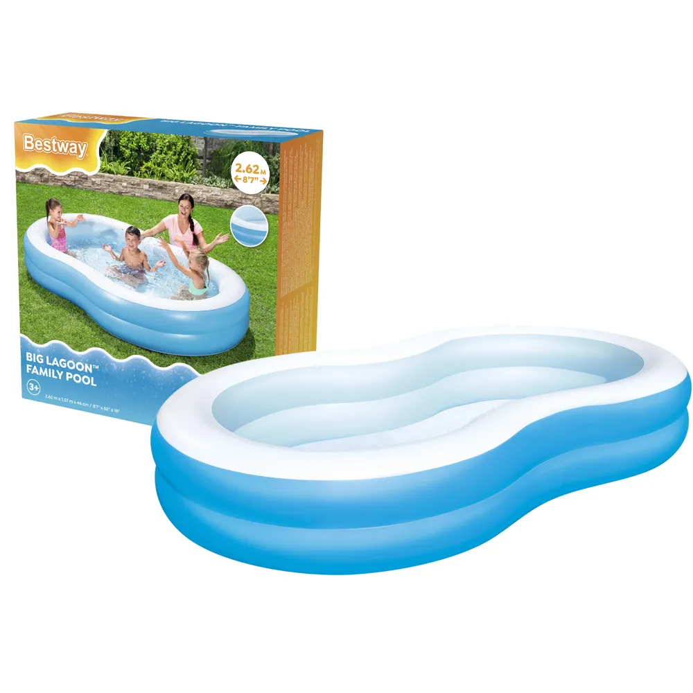 Basen dmuchany Bestway 54117 ustawiony w ogrodzie w słoneczny dzień