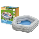 Dmuchany basen ogrodowy Bestway 213x206x53 cm w letniej aranżacji ogrodu