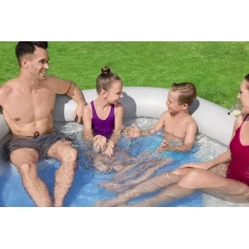 Szybki montaż basenu dmuchanego 213x206x53 cm na trawniku