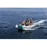 Detal trójwarstwowego materiału pontonu Bestway 65049