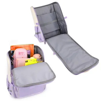 Dziecięcy plecak z regulowanymi szelkami, elementami odblaskowymi i króliczkiem