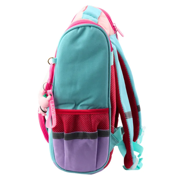 Funkcjonalny plecak dziecięcy z motywem kota i dodatkami dla uczniów