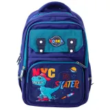 Plecak szkolny dla dzieci z motywem dinozaura i pasem piersiowym