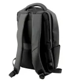 Funkcjonalny czarny plecak biznesowy z kieszenią antykradzieżową i boczną siatką