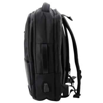 Plecak Miejski Biznesowy USB Pas Piersiowy Czarny 26L 45cm