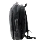 Praktyczny czarny plecak z kieszenią na laptopa 45 cm i dodatkowymi komorami