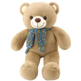 pluszowy miś z kolorowym szalikiem w pozycji siedzącej, 55cm