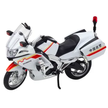 Motocykl Metalowy 1:12 z Efektami Świetlnymi i Dźwiękowymi Biały-Czerwony-Żółty