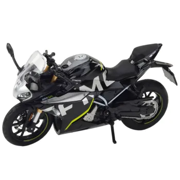 Motocykl Sportowy Metalowy Światła Dźwięki Czarny 250 SR 1:12