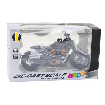 Model motocykla chopper czarny 1:12 z dźwiękami i świecącymi światłami