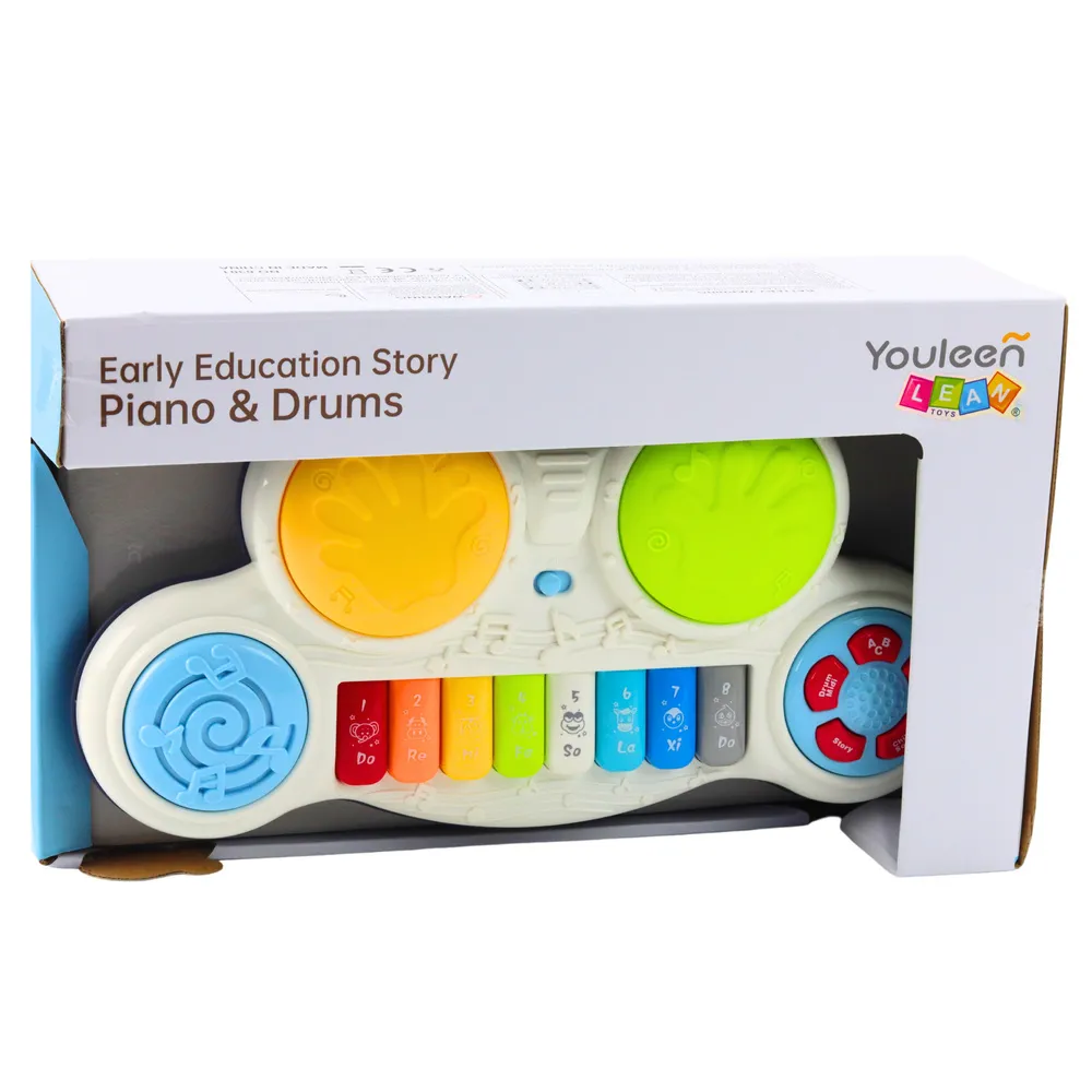 Zabawka muzyczna dla dziecka z odgłosami zwierząt i dotykowymi bębenkami