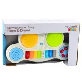 Zabawka muzyczna dla dziecka z odgłosami zwierząt i dotykowymi bębenkami