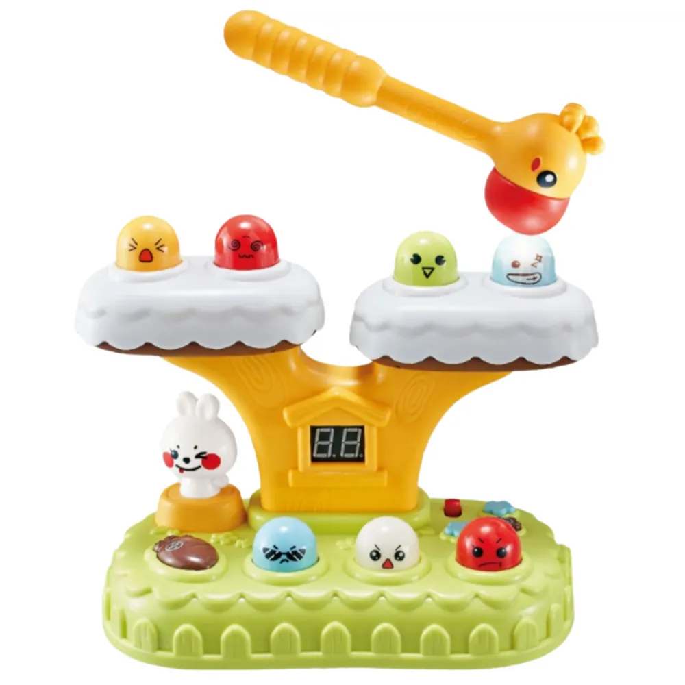 Kolorowa gra Whack-A-Mole z efektami świetlnymi i dźwiękowymi do nauki refleksu