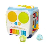 Kolorowa kostka aktywności z elementami sensorycznymi i muzycznymi