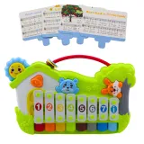 Edukacyjny ksylofon z kartami nutowymi i leśnymi motywami dla najmłodszych