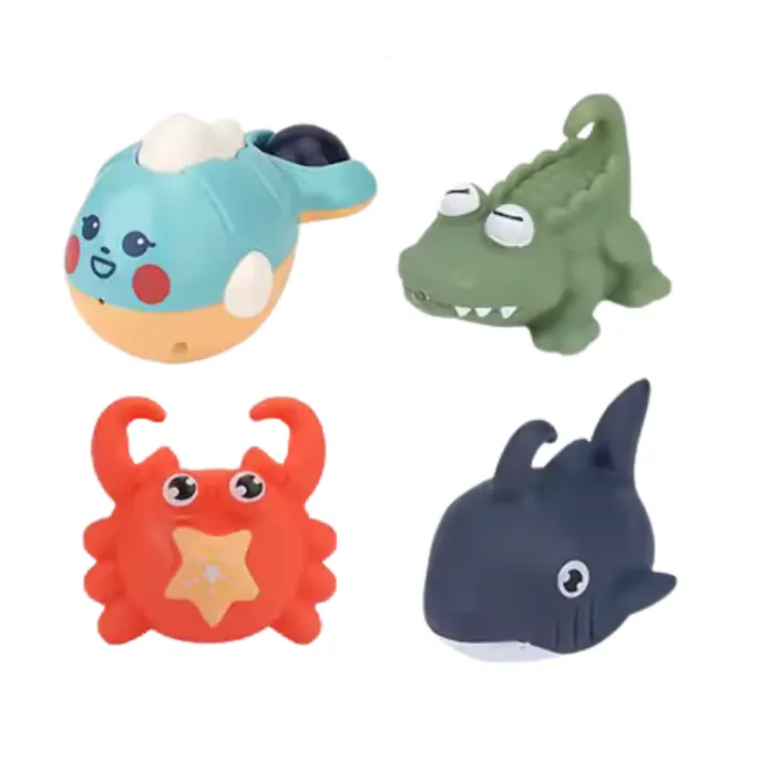 Komplet 12 zabawek do kąpieli dla dzieci z kubeczkami i zwierzątkami