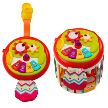 Kolorowa kostka dla niemowląt z panelami dźwiękowymi i dotykowymi