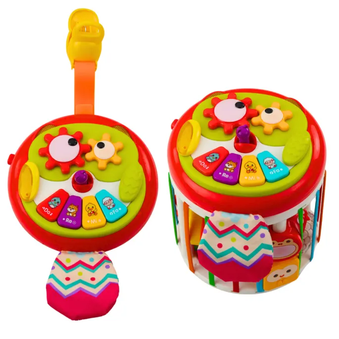 Kolorowa kostka dla niemowląt z panelami dźwiękowymi i dotykowymi