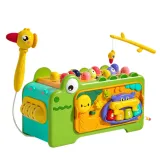 Kostka Montessori krokodyl z cymbałkami, wędką i magnetycznymi rybkami