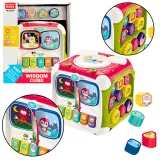 Duża kostka edukacyjna z kolorowymi klockami i pianinkiem dla dzieci