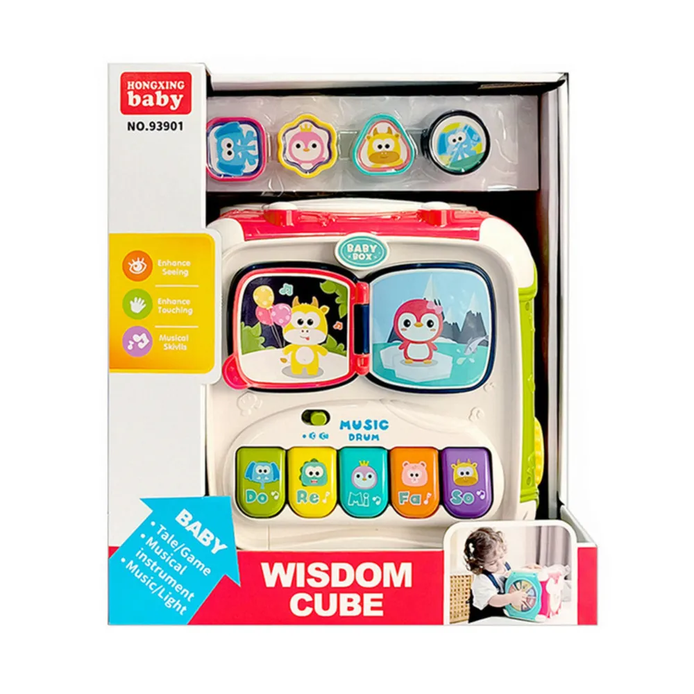 Kostka edukacyjna rozwijająca umiejętności manualne i sensoryczne malucha