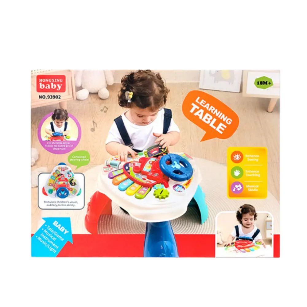 Trójkątny stolik interaktywny rozwijający umiejętności sensoryczne dziecka