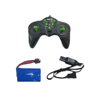 Solidna koparko-ładowarka RC Huina prezentująca metalowe elementy i łyżki